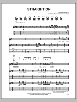 page one of Straight On (Guitar Tab)