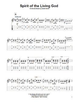 page one of Spirit Of The Living God (Solo Guitar)