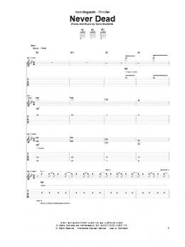 page one of Never Dead (Guitar Tab)