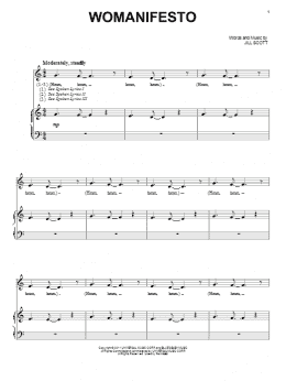 page one of Womanifesto (Piano, Vocal & Guitar Chords (Right-Hand Melody))