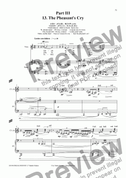 page one of DREAM JOURNEY (Basho) op140/13. Pheasant's Cry. Voice, cl, pf