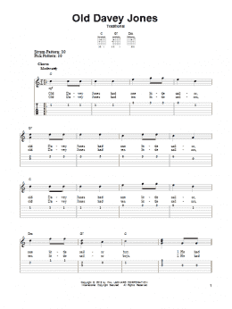 page one of Old Davey Jones (Easy Guitar Tab)