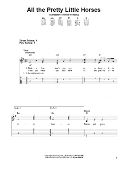 page one of All The Pretty Little Horses (Easy Guitar Tab)