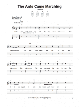 page one of The Ants Came Marching (Easy Guitar Tab)