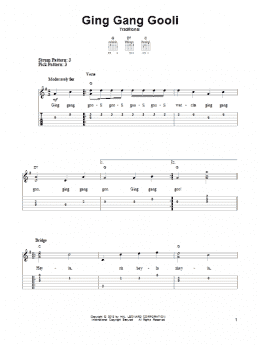 page one of Ging Gang Gooli (Easy Guitar Tab)