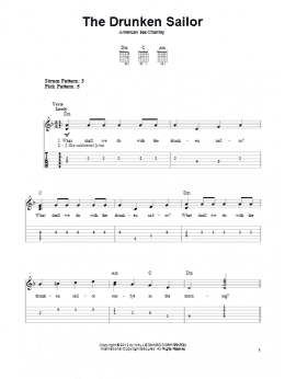 page one of The Drunken Sailor (Easy Guitar Tab)