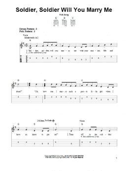 page one of Soldier, Soldier Will You Marry Me (Easy Guitar Tab)