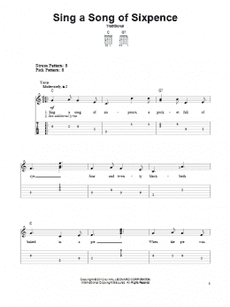 page one of Sing A Song Of Sixpence (Easy Guitar Tab)