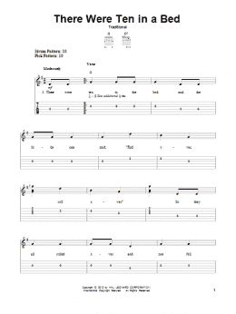 page one of There Were Ten In A Bed (Easy Guitar Tab)