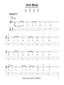 page one of Old Blue (Easy Guitar Tab)