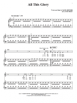 page one of All This Glory (Piano, Vocal & Guitar Chords (Right-Hand Melody))