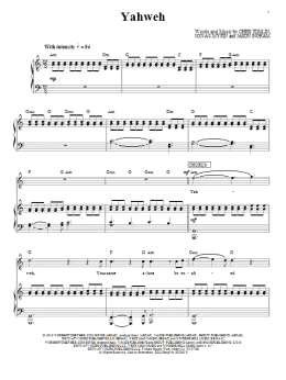 page one of Yahweh (Piano, Vocal & Guitar Chords (Right-Hand Melody))