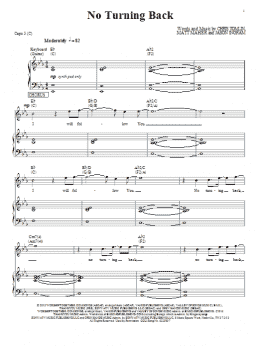 page one of No Turning Back (Piano, Vocal & Guitar Chords (Right-Hand Melody))