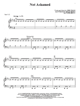 page one of Not Ashamed (Piano, Vocal & Guitar Chords (Right-Hand Melody))