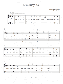 page one of Miss Kitty Kat (Educational Piano)