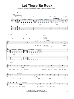 page one of Let There Be Rock (Guitar Tab (Single Guitar))