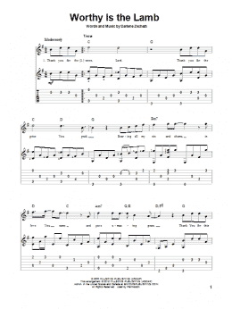 page one of Worthy Is The Lamb (Solo Guitar)