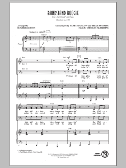 page one of Bandstand Boogie (3-Part Mixed Choir)