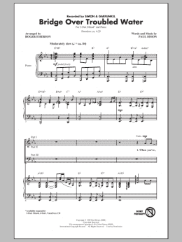 page one of Bridge Over Troubled Water (arr. Roger Emerson) (3-Part Mixed Choir)