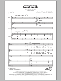 page one of Count On Me (arr. Janet Day) (3-Part Mixed Choir)
