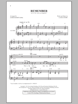 page one of Remember (SATB Choir)