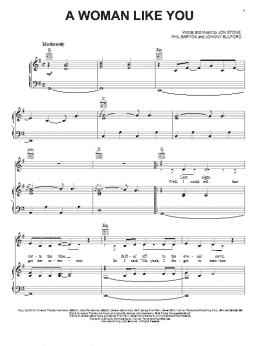page one of A Woman Like You (Piano, Vocal & Guitar Chords (Right-Hand Melody))