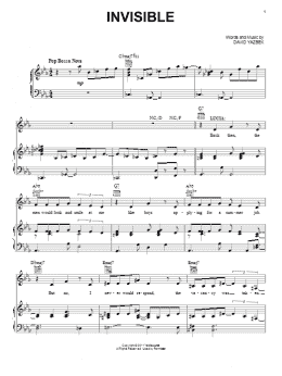 page one of Invisible (from Women On The Verge Of A Nervous Breakdown ) (Piano, Vocal & Guitar Chords (Right-Hand Melody))