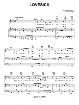 page one of Lovesick (from Women On The Verge Of A Nervous Breakdown) (Piano, Vocal & Guitar Chords (Right-Hand Melody))