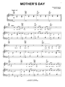 page one of Mother's Day (from Women On The Verge Of A Nervous Breakdown) (Piano, Vocal & Guitar Chords (Right-Hand Melody))