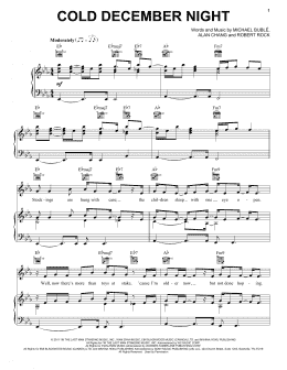 page one of Cold December Night (Piano & Vocal)
