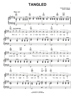 page one of Tangled (from Women On The Verge Of A Nervous Breakdown) (Piano, Vocal & Guitar Chords (Right-Hand Melody))