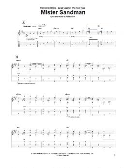page one of Mister Sandman (Guitar Tab)