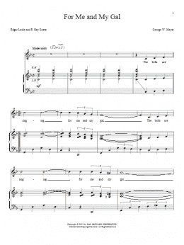page one of For Me And My Gal (Piano & Vocal)
