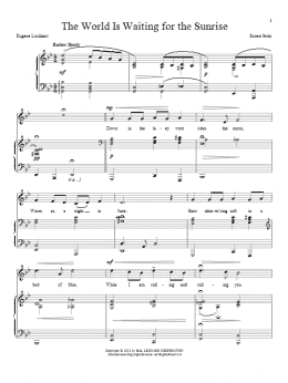 page one of The World Is Waiting For The Sunrise (Piano & Vocal)