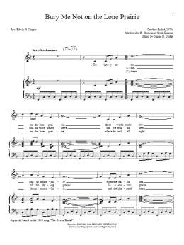 page one of Bury Me Not On The Lone Prairie (Piano & Vocal)