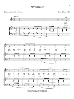 page one of My Soldier (Piano & Vocal)