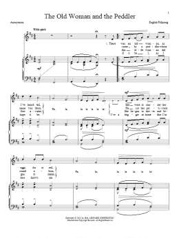 page one of The Old Woman And The Peddler (Piano & Vocal)