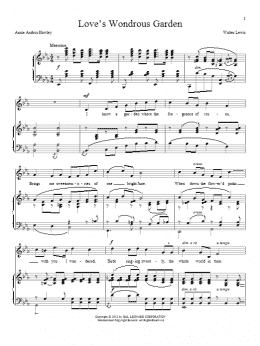 page one of Love's Wondrous Garden (Piano & Vocal)