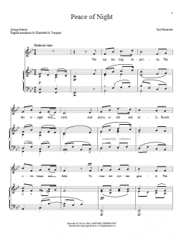 page one of Peace Of Night (Piano & Vocal)