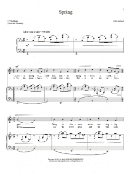 page one of Spring (Piano & Vocal)