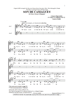 page one of Son De Camaguey (SSA Choir)