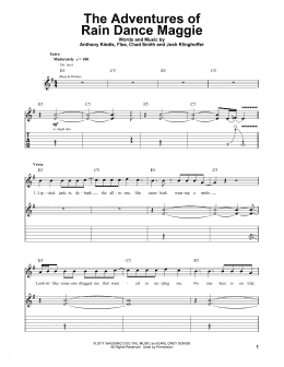 page one of The Adventures Of Rain Dance Maggie (Guitar Tab (Single Guitar))