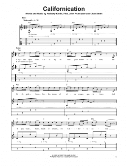 page one of Californication (Guitar Tab (Single Guitar))