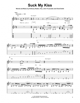 page one of Suck My Kiss (Guitar Tab (Single Guitar))