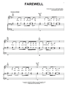 page one of Farewell (Piano, Vocal & Guitar Chords (Right-Hand Melody))