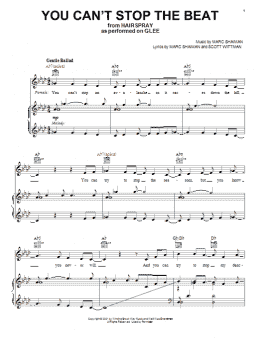 page one of You Can't Stop The Beat (Piano, Vocal & Guitar Chords (Right-Hand Melody))