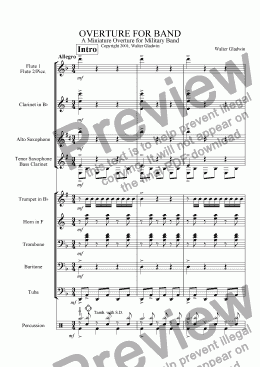 page one of Overture For Band