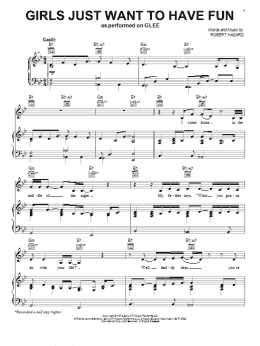 page one of Girls Just Want To Have Fun (Piano, Vocal & Guitar Chords (Right-Hand Melody))