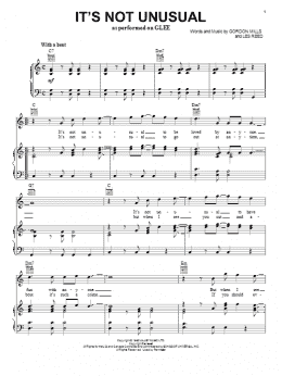 page one of It's Not Unusual (Piano, Vocal & Guitar Chords (Right-Hand Melody))