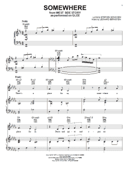page one of Somewhere (Piano, Vocal & Guitar Chords (Right-Hand Melody))